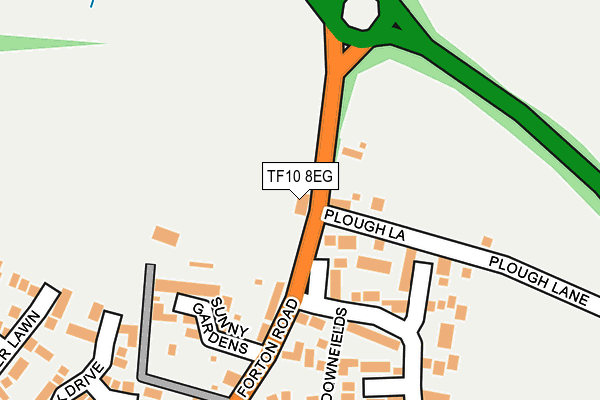 TF10 8EG map - OS OpenMap – Local (Ordnance Survey)
