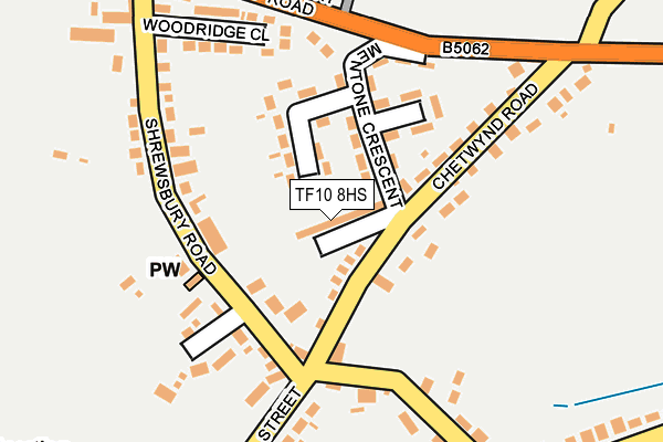 TF10 8HS map - OS OpenMap – Local (Ordnance Survey)