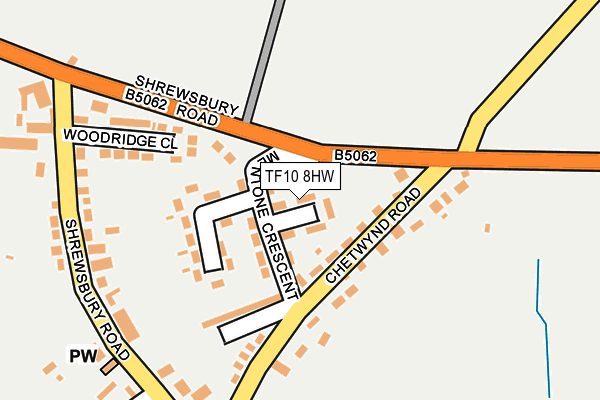 TF10 8HW map - OS OpenMap – Local (Ordnance Survey)