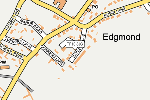 TF10 8JG map - OS OpenMap – Local (Ordnance Survey)