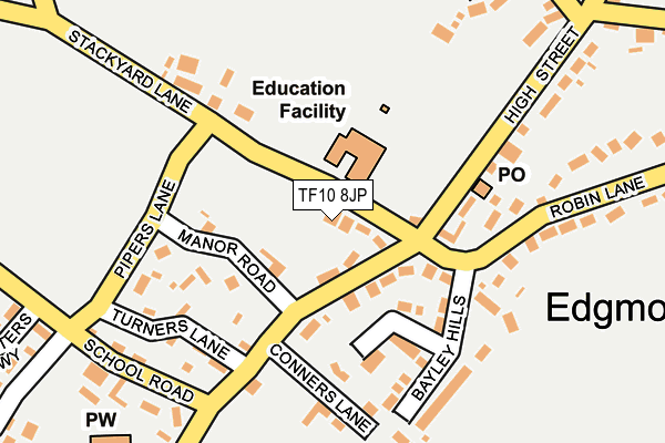 TF10 8JP map - OS OpenMap – Local (Ordnance Survey)