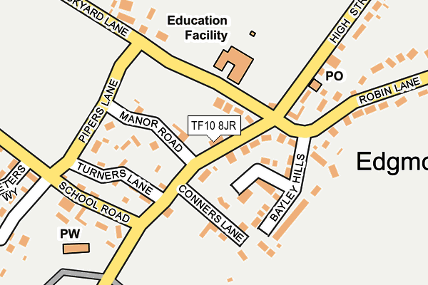 TF10 8JR map - OS OpenMap – Local (Ordnance Survey)