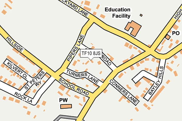 TF10 8JS map - OS OpenMap – Local (Ordnance Survey)