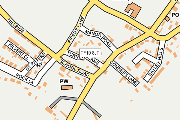 TF10 8JT map - OS OpenMap – Local (Ordnance Survey)