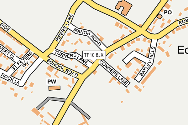 TF10 8JX map - OS OpenMap – Local (Ordnance Survey)