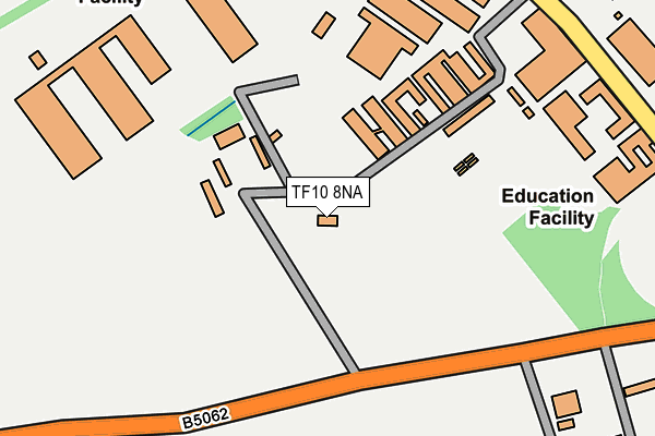 TF10 8NA map - OS OpenMap – Local (Ordnance Survey)