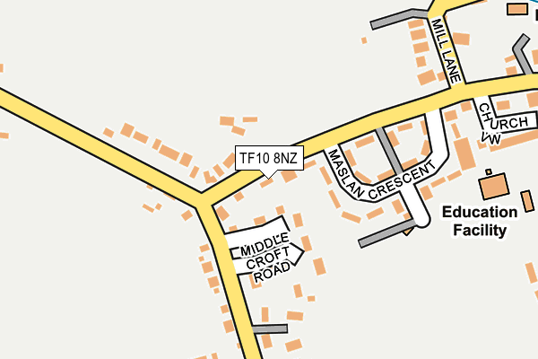 TF10 8NZ map - OS OpenMap – Local (Ordnance Survey)