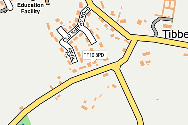 TF10 8PD map - OS OpenMap – Local (Ordnance Survey)