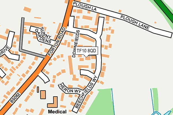 TF10 8QD map - OS OpenMap – Local (Ordnance Survey)
