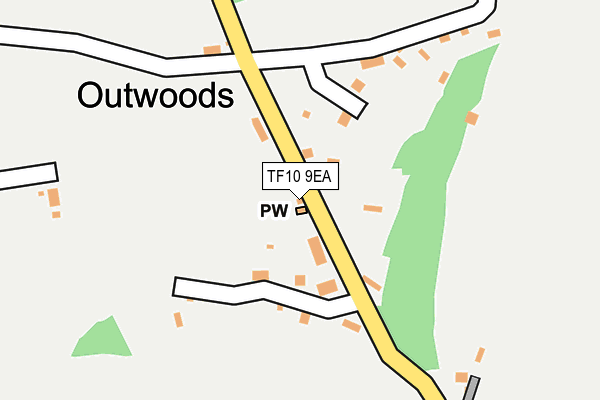 TF10 9EA map - OS OpenMap – Local (Ordnance Survey)
