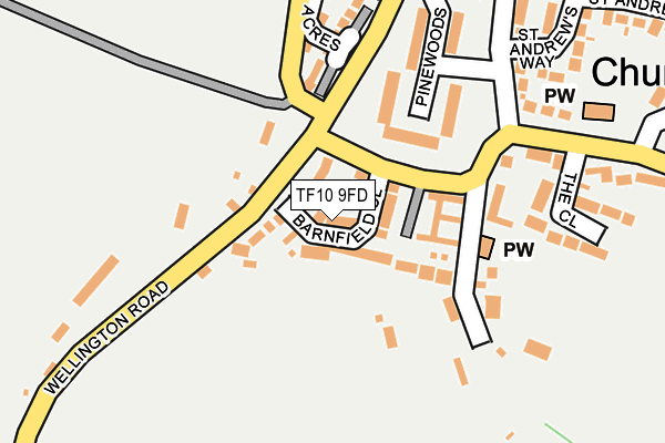 TF10 9FD map - OS OpenMap – Local (Ordnance Survey)