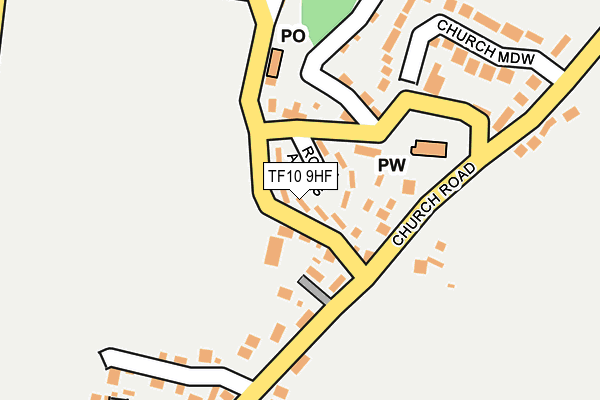 TF10 9HF map - OS OpenMap – Local (Ordnance Survey)