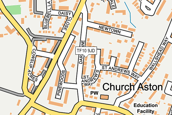 TF10 9JD map - OS OpenMap – Local (Ordnance Survey)