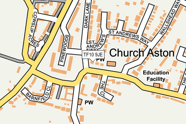 TF10 9JE map - OS OpenMap – Local (Ordnance Survey)