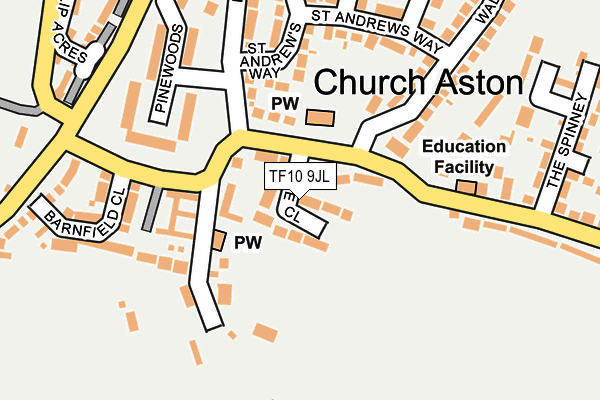 TF10 9JL map - OS OpenMap – Local (Ordnance Survey)