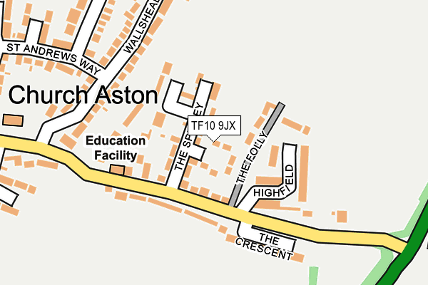 TF10 9JX map - OS OpenMap – Local (Ordnance Survey)