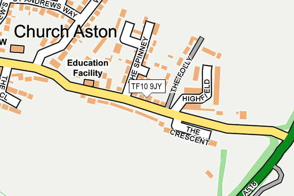 TF10 9JY map - OS OpenMap – Local (Ordnance Survey)