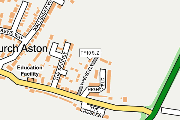 TF10 9JZ map - OS OpenMap – Local (Ordnance Survey)