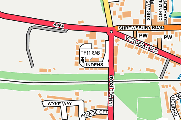 TF11 8AB map - OS OpenMap – Local (Ordnance Survey)