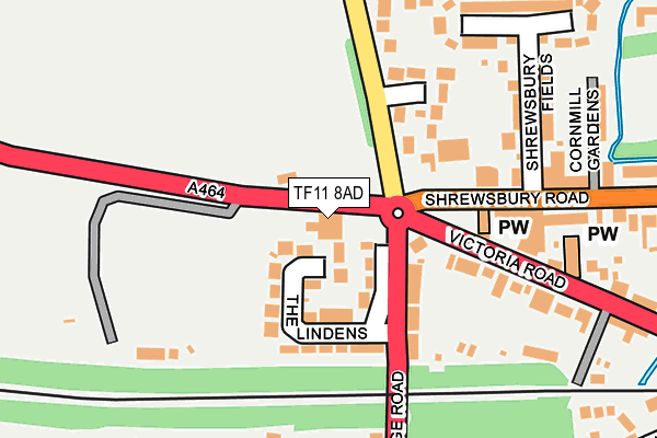 TF11 8AD map - OS OpenMap – Local (Ordnance Survey)