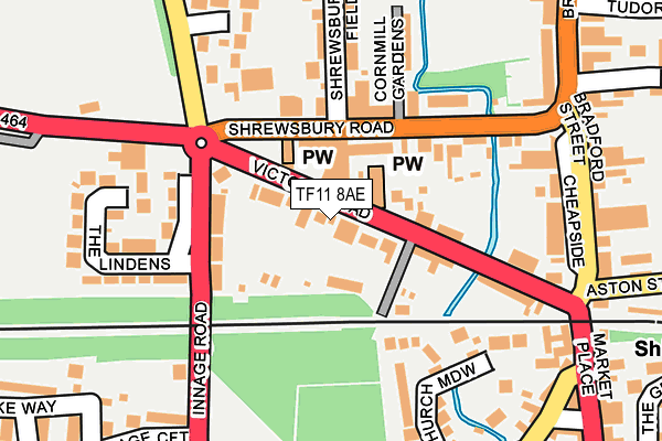 TF11 8AE map - OS OpenMap – Local (Ordnance Survey)