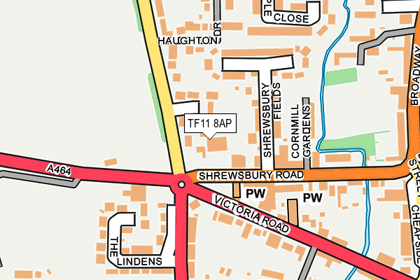 TF11 8AP map - OS OpenMap – Local (Ordnance Survey)