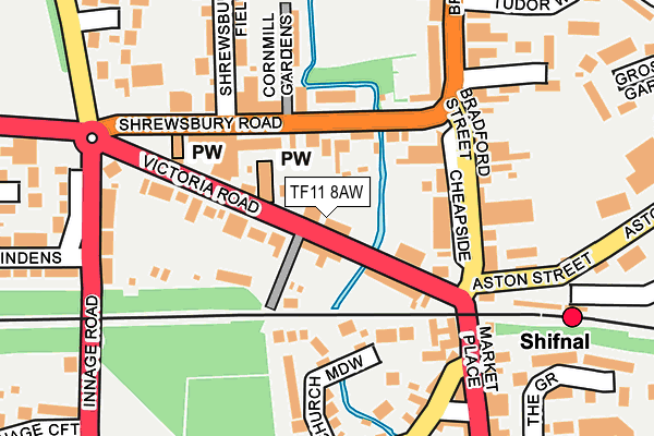 TF11 8AW map - OS OpenMap – Local (Ordnance Survey)