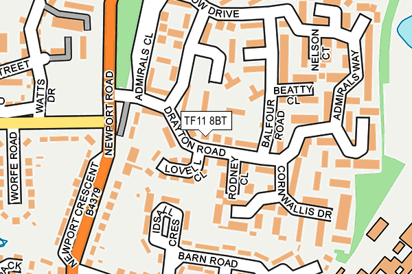 TF11 8BT map - OS OpenMap – Local (Ordnance Survey)