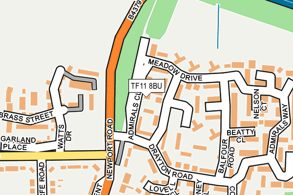 TF11 8BU map - OS OpenMap – Local (Ordnance Survey)