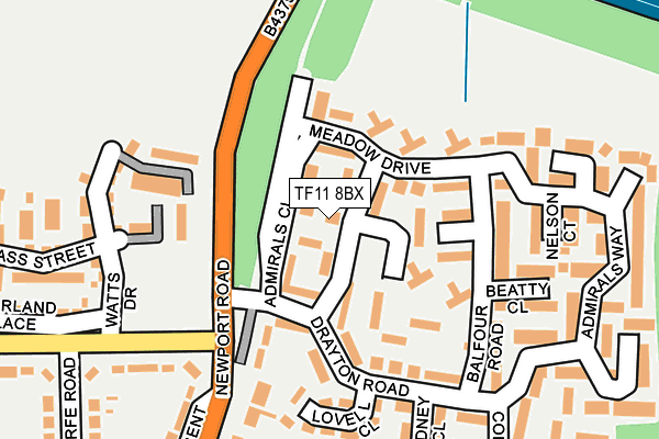 TF11 8BX map - OS OpenMap – Local (Ordnance Survey)