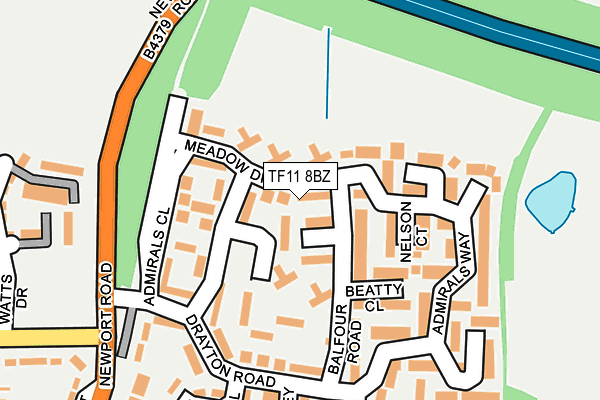 TF11 8BZ map - OS OpenMap – Local (Ordnance Survey)