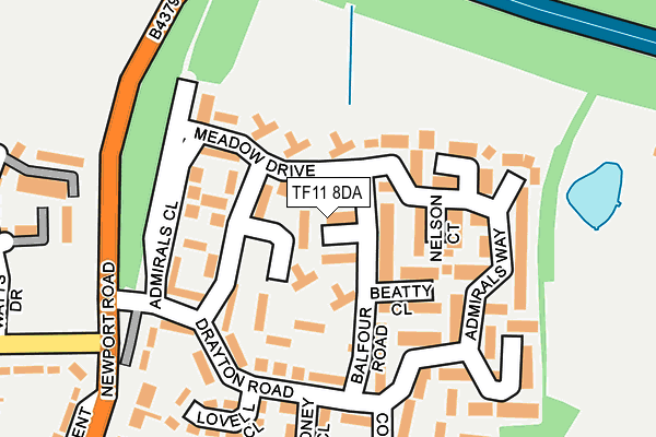 TF11 8DA map - OS OpenMap – Local (Ordnance Survey)