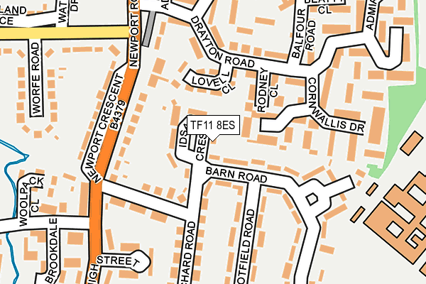 TF11 8ES map - OS OpenMap – Local (Ordnance Survey)