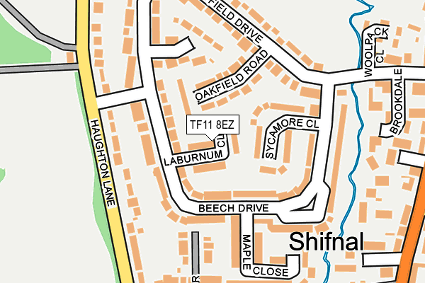 TF11 8EZ map - OS OpenMap – Local (Ordnance Survey)