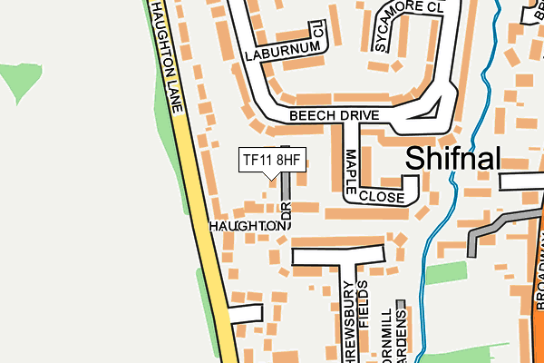 TF11 8HF map - OS OpenMap – Local (Ordnance Survey)