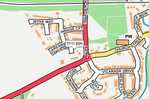 TF11 8SH map - OS OpenMap – Local (Ordnance Survey)