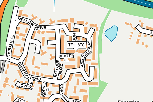 TF11 8TS map - OS OpenMap – Local (Ordnance Survey)