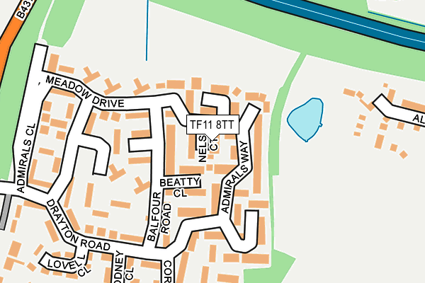 TF11 8TT map - OS OpenMap – Local (Ordnance Survey)