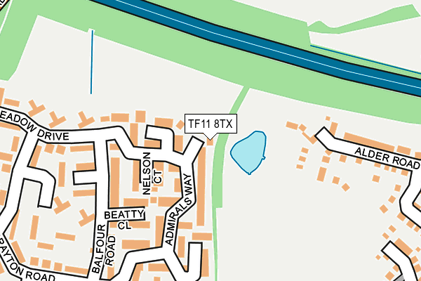 TF11 8TX map - OS OpenMap – Local (Ordnance Survey)