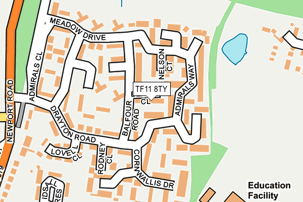 TF11 8TY map - OS OpenMap – Local (Ordnance Survey)