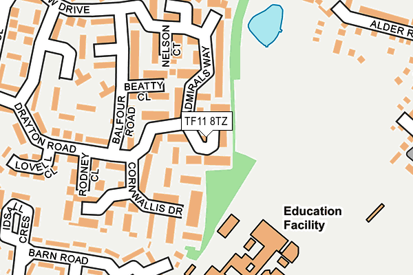 TF11 8TZ map - OS OpenMap – Local (Ordnance Survey)