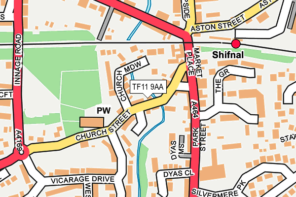 TF11 9AA map - OS OpenMap – Local (Ordnance Survey)