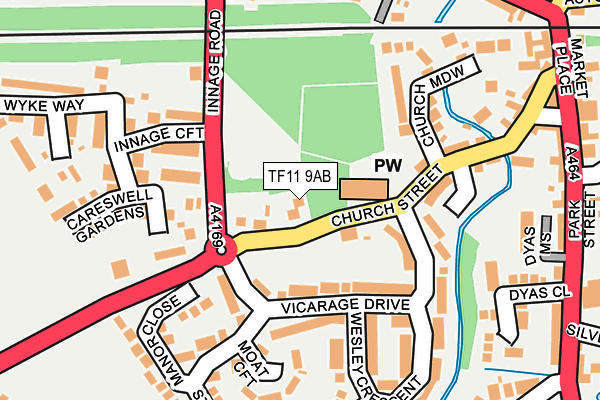 TF11 9AB map - OS OpenMap – Local (Ordnance Survey)