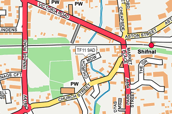 TF11 9AD map - OS OpenMap – Local (Ordnance Survey)