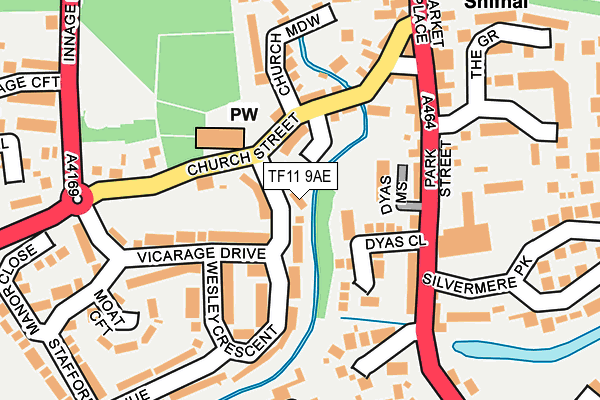 TF11 9AE map - OS OpenMap – Local (Ordnance Survey)