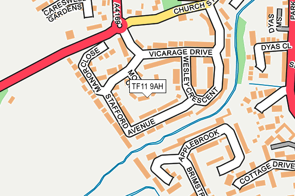 TF11 9AH map - OS OpenMap – Local (Ordnance Survey)