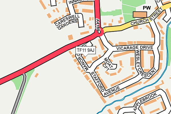 TF11 9AJ map - OS OpenMap – Local (Ordnance Survey)