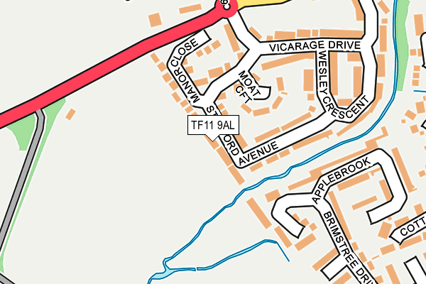 TF11 9AL map - OS OpenMap – Local (Ordnance Survey)
