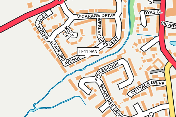TF11 9AN map - OS OpenMap – Local (Ordnance Survey)