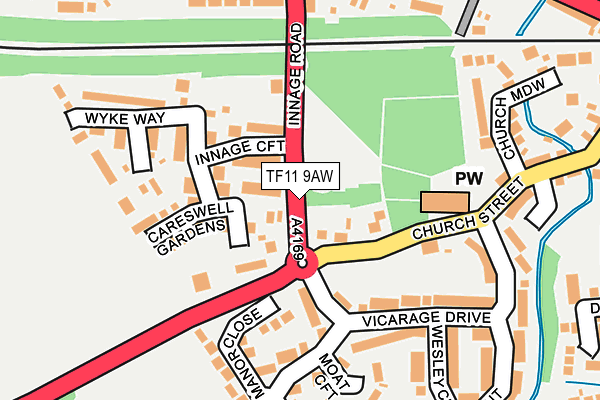 TF11 9AW map - OS OpenMap – Local (Ordnance Survey)